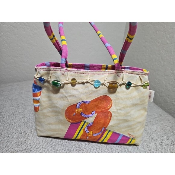 Sun 'N' Sand Coastal Flip Flop Tote Paul Brent 14"x 9"x 3" Women's Bags Handbags - Picture 4 of 15